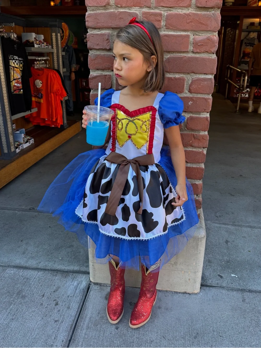 Cowgirl/Jesse Dress-Up Costume for Girls with Cowprint Skirt